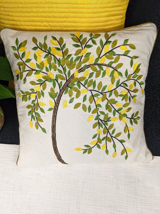 Embroidered Cotton Pillow Case - 16"x16"