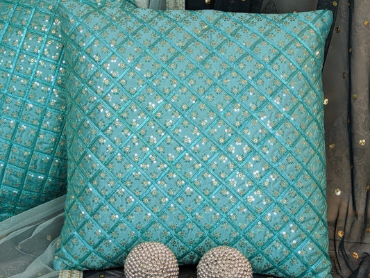 Teal Silky Pillow Case - 16"x16"