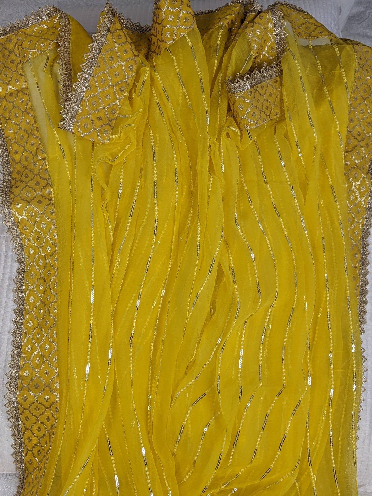 Yellow Embroidered Dupatta