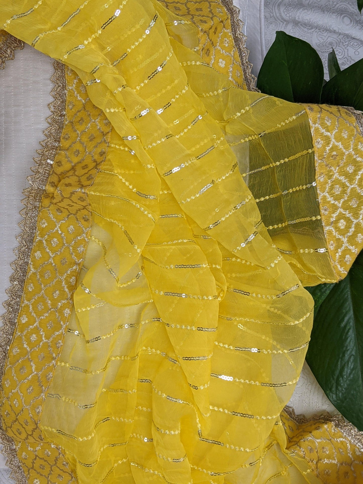 Yellow Embroidered Dupatta